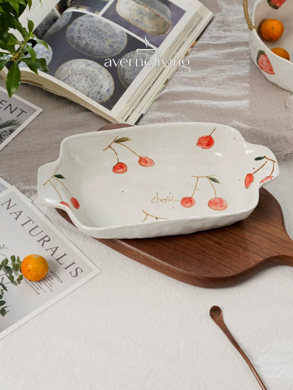 Strawberry Meadow Handpainted Serving Tray