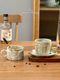 Kanso Cut-Clay Coffee Cup & Saucer Set