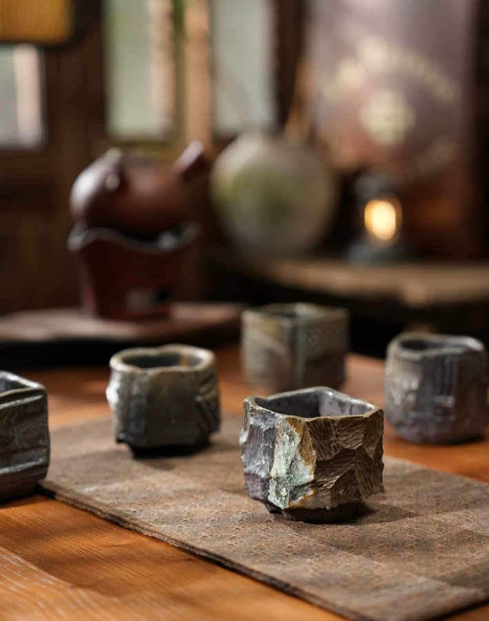 Kilnmark Carved Wood-Fired Tea Cup