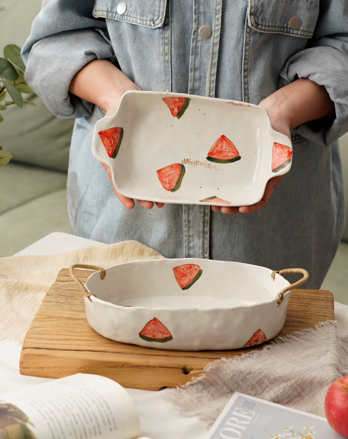 Strawberry Meadow Handpainted Serving Tray